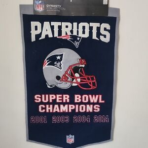 NFL Patriots Super Bowl Champions Navy Banner